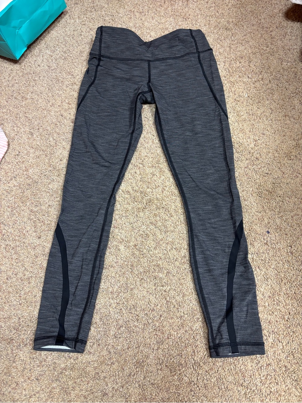 lululemon athletica Gray Black Marled Leggings
